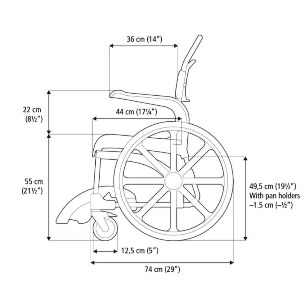 Etac Clean Self Propelled Mobile Shower Commode