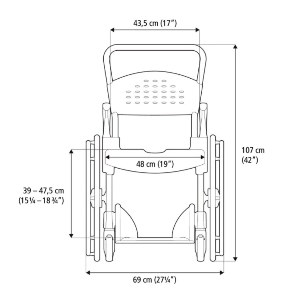 Etac Clean Self Propelled Mobile Shower Commode – Healthcare & Mobility